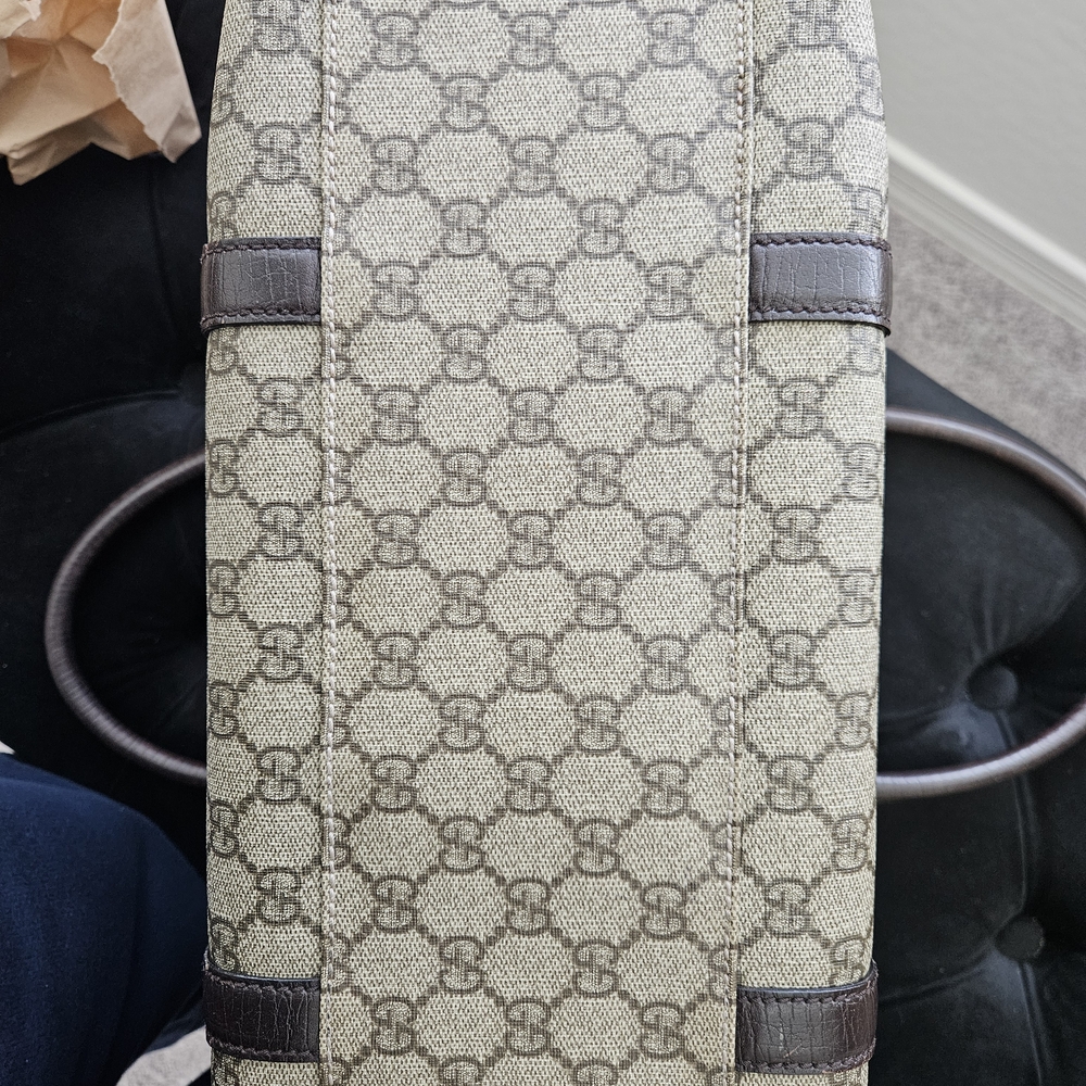 Gucci Beige/Brown Canvas Tote 15x9in - Picture 9 of 16
